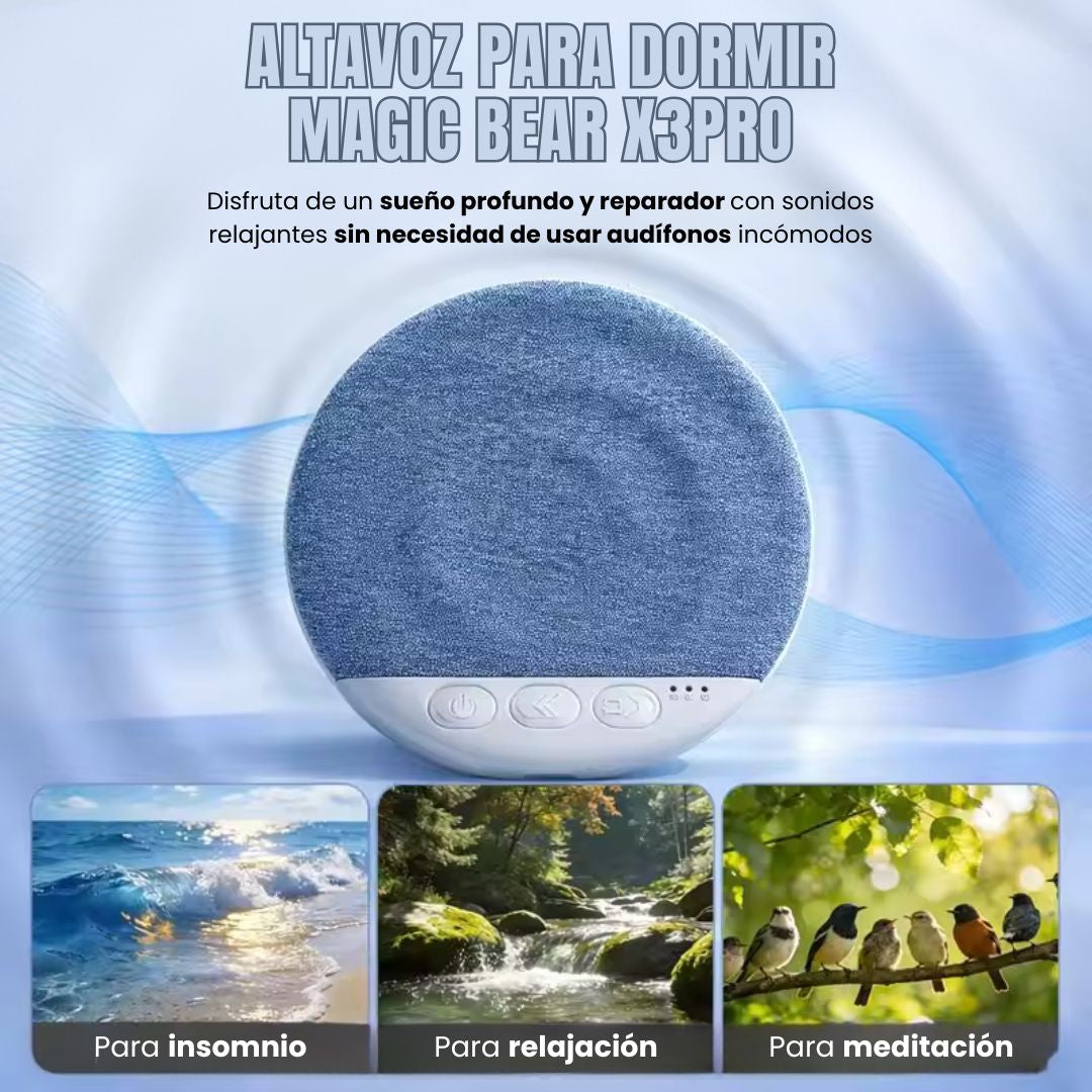 🎶ALTAVOZ PARA DORMIR MAGIC BEAR X3PRO: Sueño profundo y reparador con sonidos relajantes