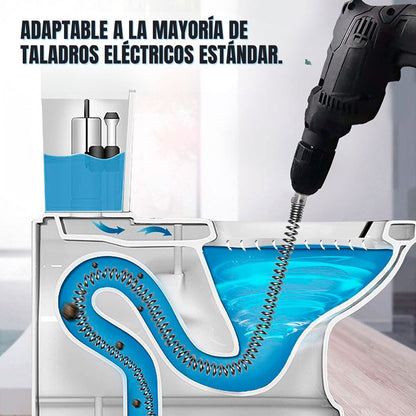 🚽RESORTE DE ACERO PARA DESTAPAR TUBERÍAS X4m: Diseño flexible de alto alcance para drenajes difíciles