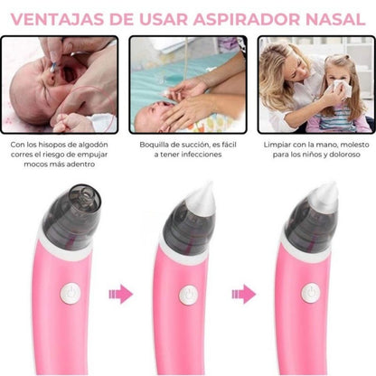 👩‍👦ASPIRADOR NASAL ELÉCTRICO: Succión suave y segura para el alivio inmediato de tu bebé