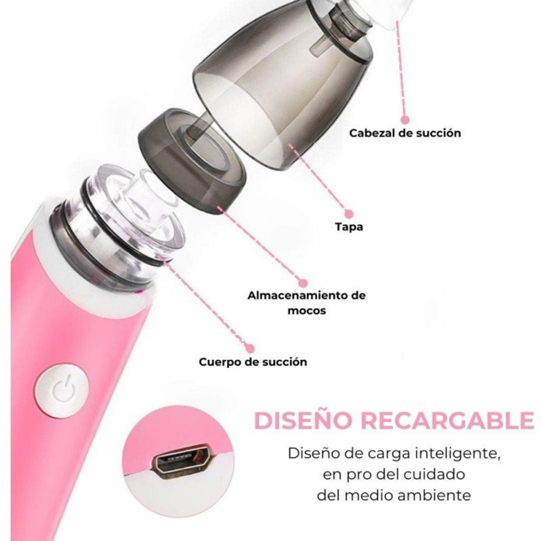 👩‍👦ASPIRADOR NASAL ELÉCTRICO: Succión suave y segura para el alivio inmediato de tu bebé