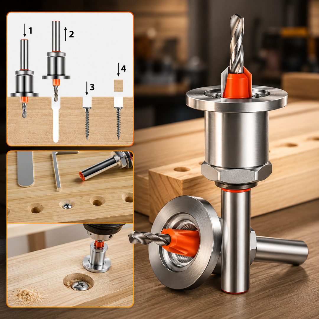 🛠️ Juego de Brocas Avellanadoras Ajustables ProDrill