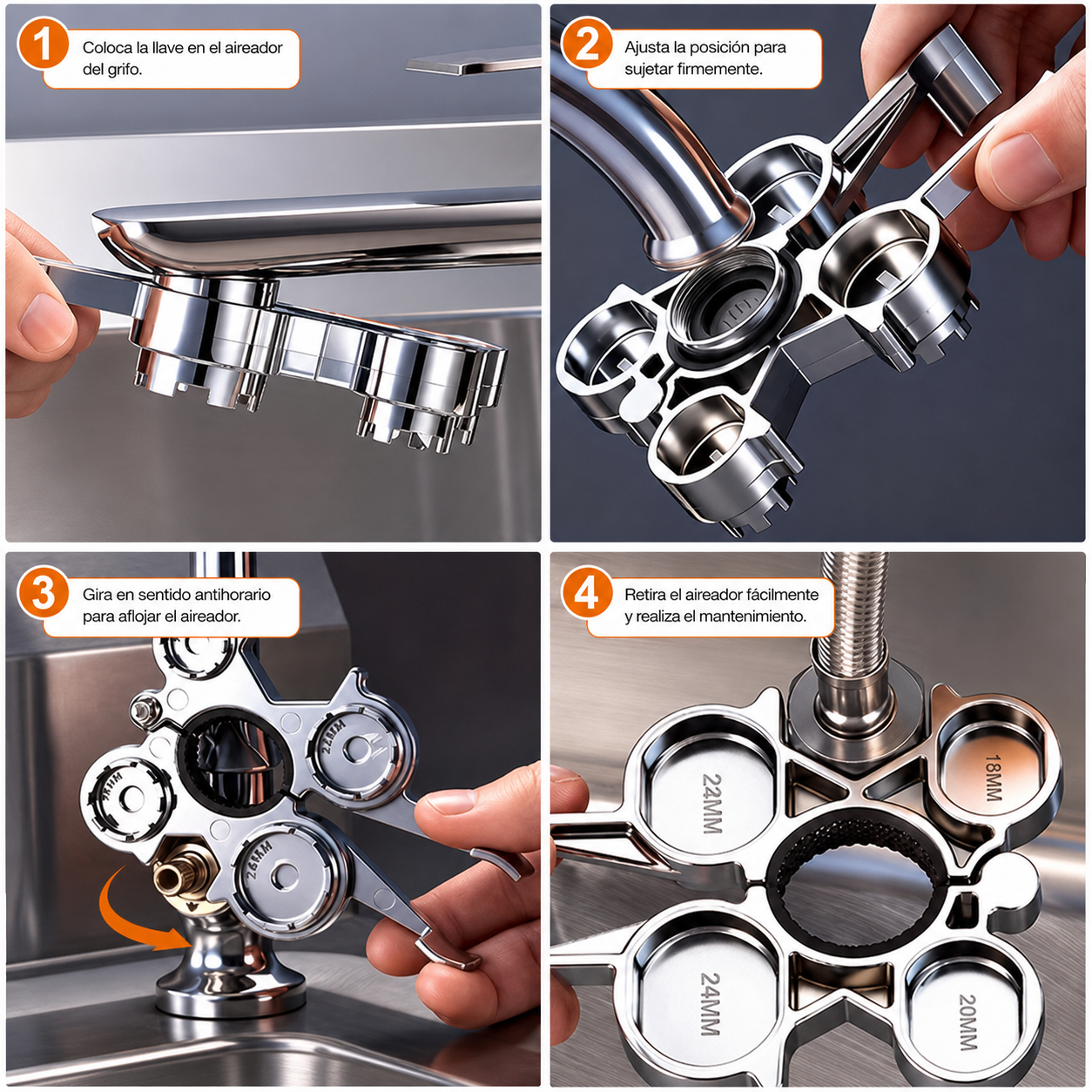 Llave Multifuncional para Desmontar Aireadores de Grifos🔧🚿