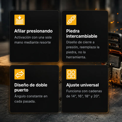 Afilador Rápido de Dientes de Motosierra Portátil+ 3 CABEZALES DE AFILADO⚙️