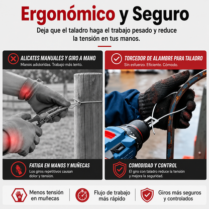 Adaptador para Torcer Alambre con Taladro (Set x2 / #9 y #11) 🚜✨
