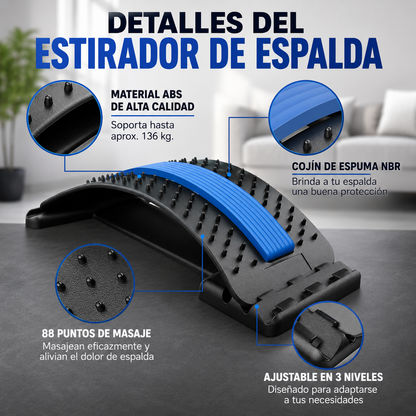 Estirador Lumbar Ergonómico con Magnetoterapia y Acupuntura💆🏻‍♂️🧘🏻‍♂️