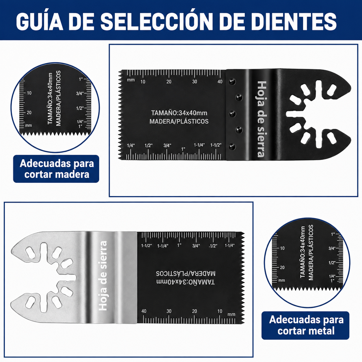 Set x2 Hojas de Sierra Oscilante Universal🪚✨