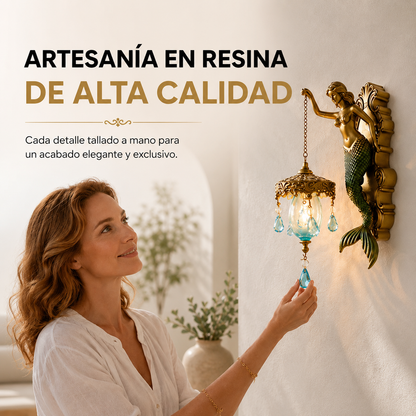Lámpara de Pared Retro Sirena en Resina 💡✨