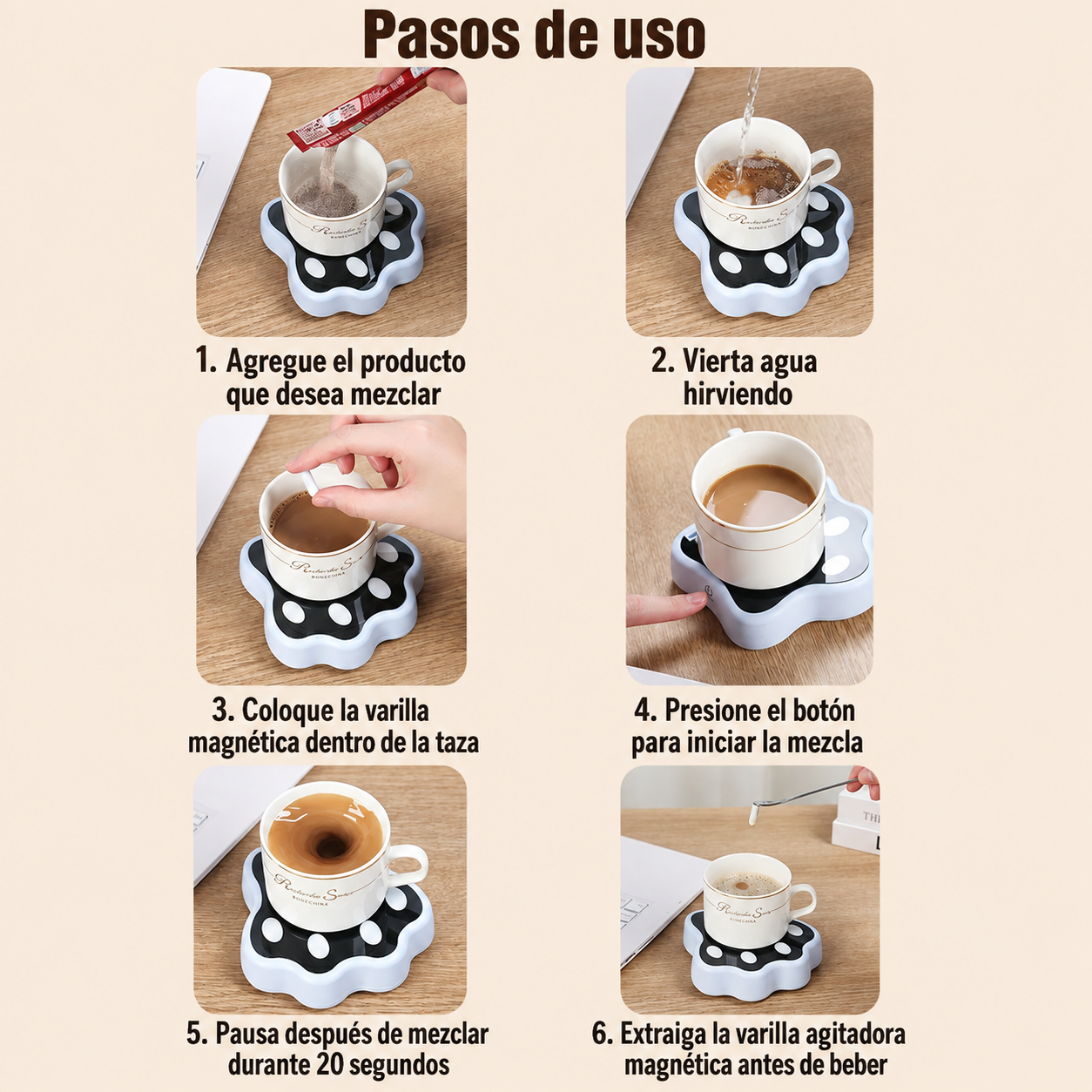 Mezclador Agitador Magnético (Diseño Patita) 🐾✨