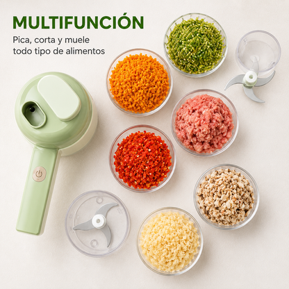 Cortador y Picador Eléctrico Multifuncional 4 en 1 🥑✨