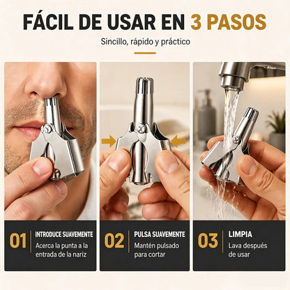 Recortadora Manual de Vello Nasal en Acero Inoxidable 🪒✨