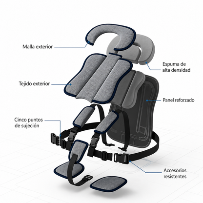 Silla de Coche Portátil y Arnés de Seguridad para Niños🚗✨