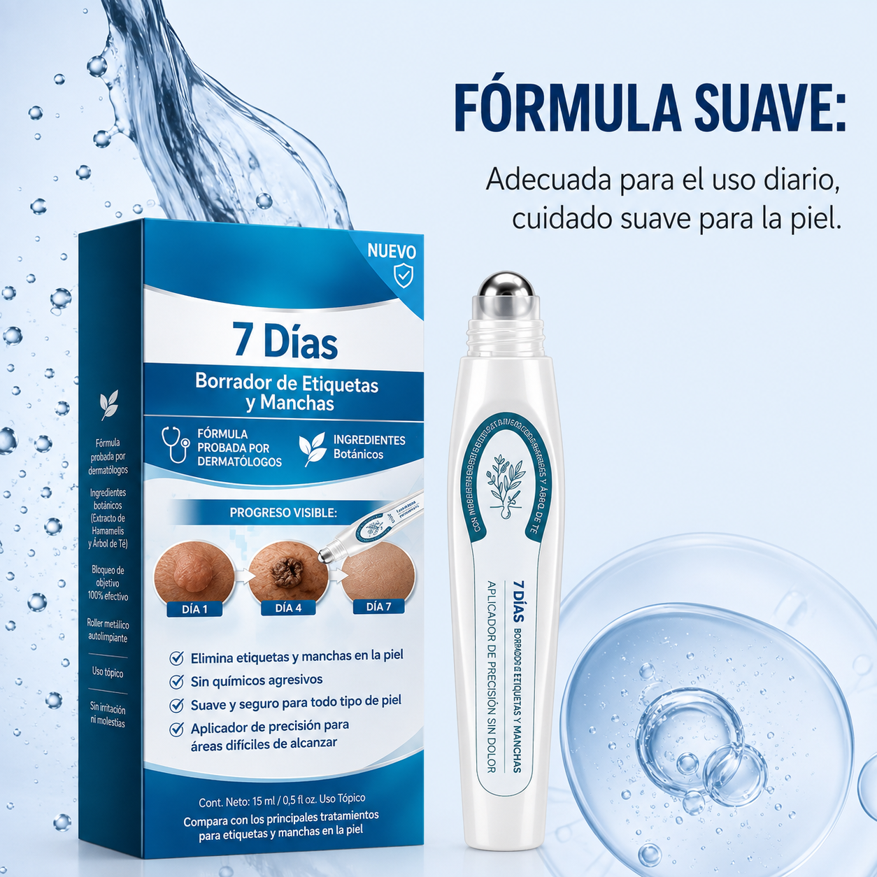 Suero Renovador en Roll-On para Piel Clara y Refinada (15 ml) 🧪✨