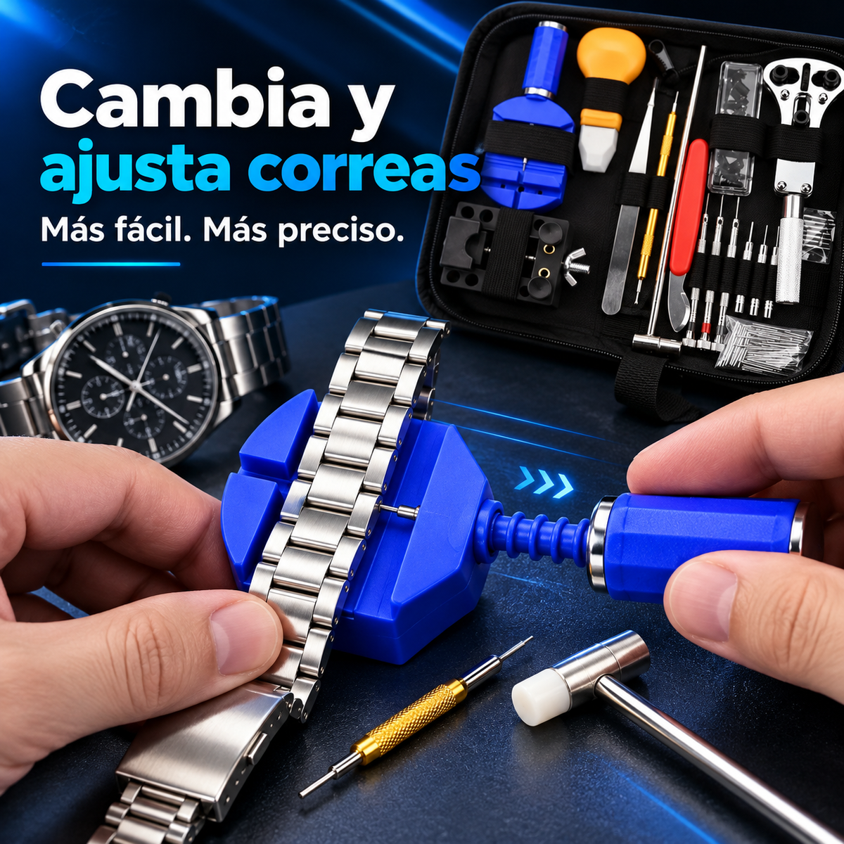 Kit Profesional de Reparación y Mantenimiento de Relojes + 151 Piezas 🛠️