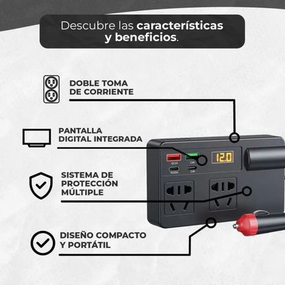Inversor para Carro Portátil Globetrek°🚘