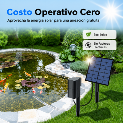 Aireador Solar para Estanques y Peceras con Bomba de Aire🐟🐡