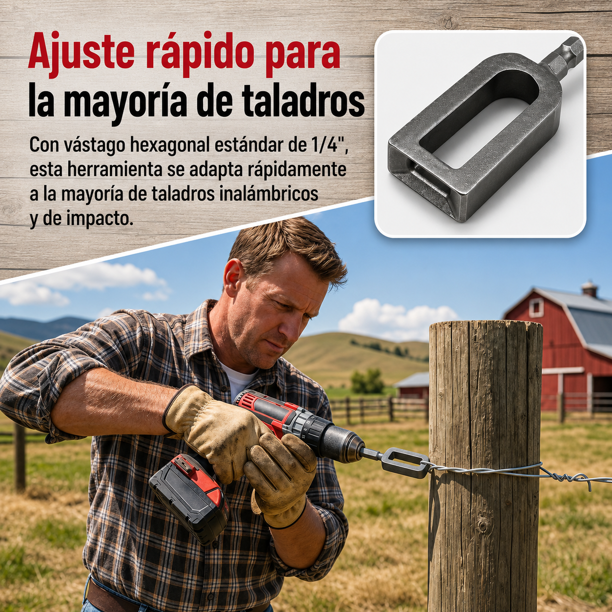 Adaptador para Torcer Alambre con Taladro (Set x2 / #9 y #11) 🚜✨