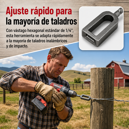 Adaptador para Torcer Alambre con Taladro (Set x2 / #9 y #11) 🚜✨