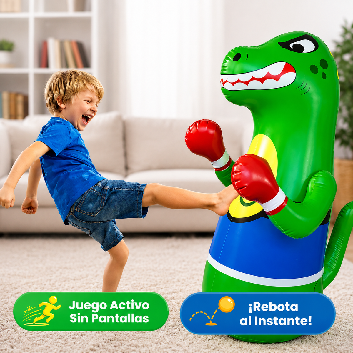 🦖🧑🏻‍🦱 Inflable Tiranosaurio Rex de 1.2 Metros Extra Grueso