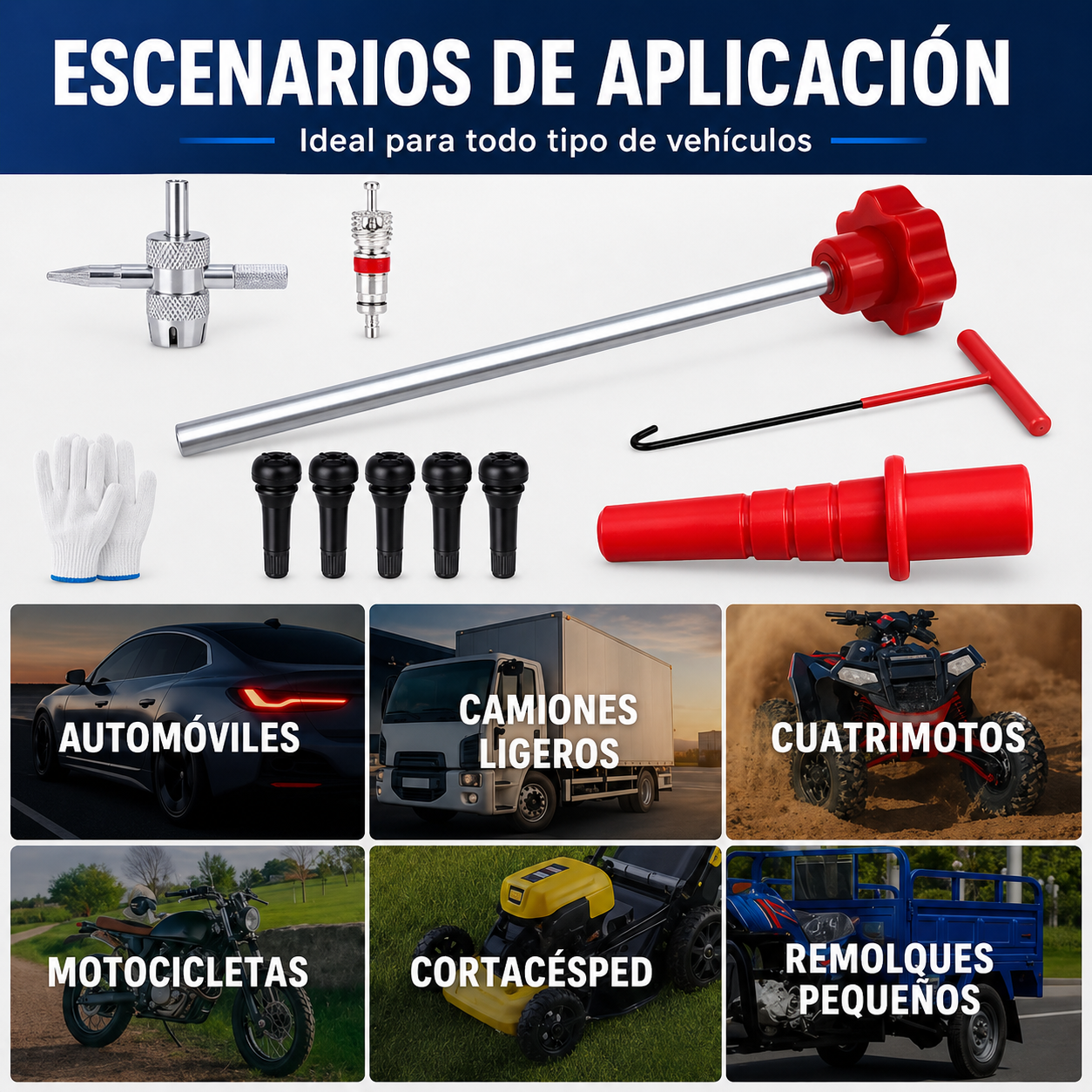 Kit de Cambio Rápido para Válvulas de Neumáticos (13 Piezas) 🚗✨