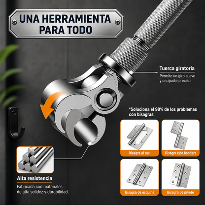Llave Universal Ajustable para Bisagras de Puertas (19.5 cm) 🚪✨