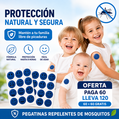 Pegatinas Repelentes de Mosquitos (Paga 60 Lleva 120)🤑🔵
