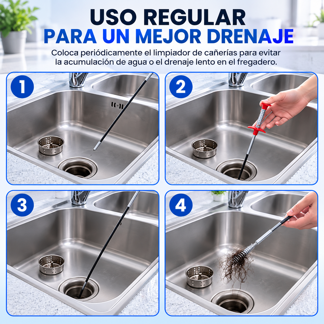 Pinza Flexible Desatascadora de Tuberías (Paga 1 Lleva 2)🧪🛁