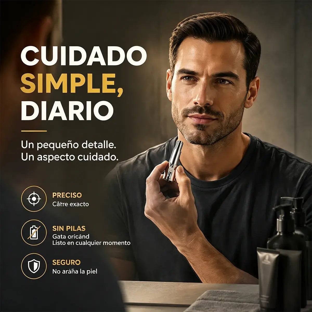 Recortadora Manual de Vello Nasal en Acero Inoxidable 🪒✨