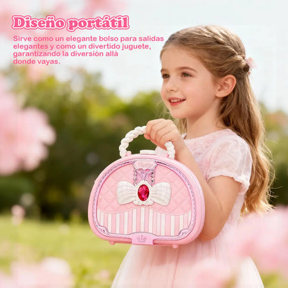🎀Set de Maquillaje Lavable Infantil con Bolso Rosa Portátil 💖✨