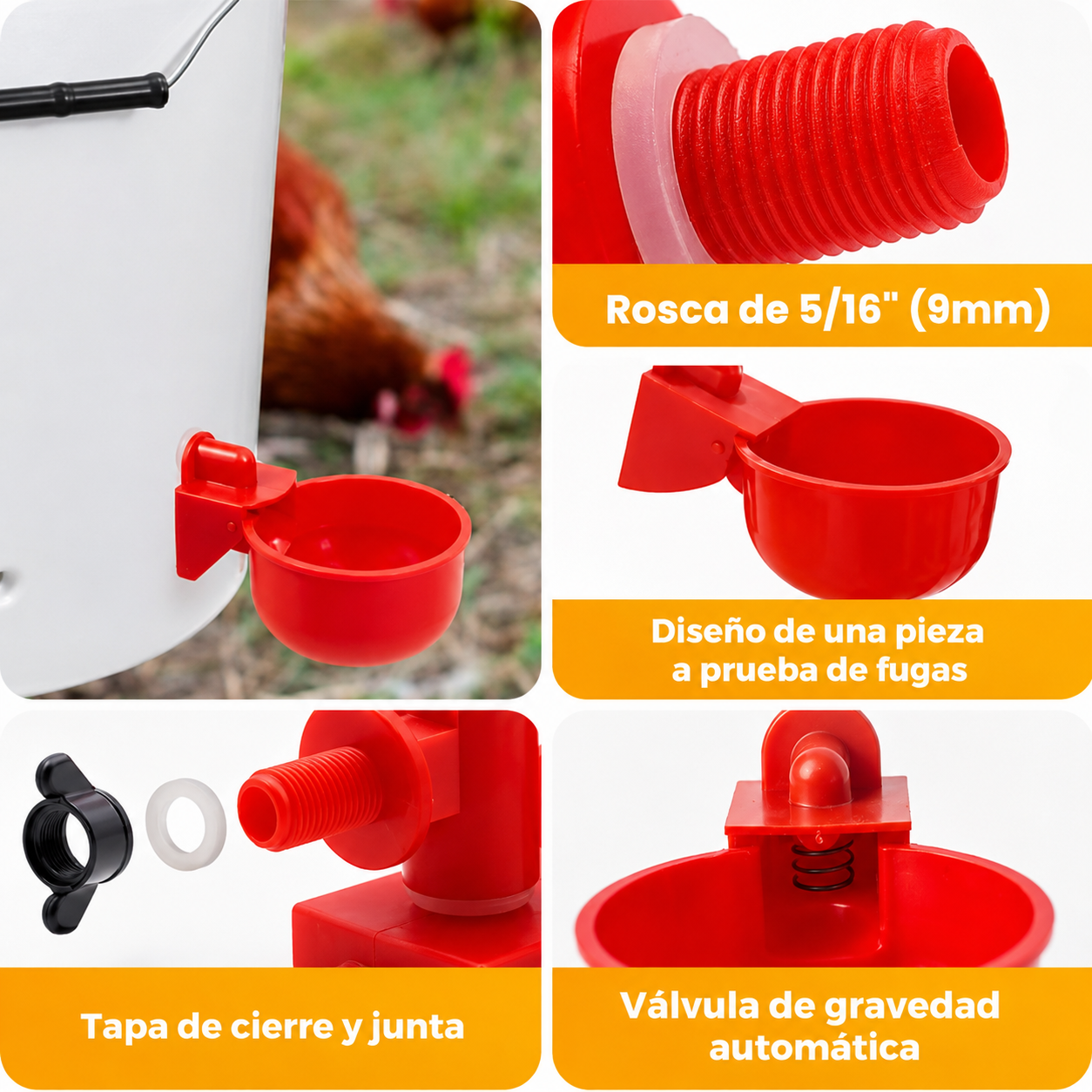 Set x5 Bebederos Automáticos para Aves de Corral 💧