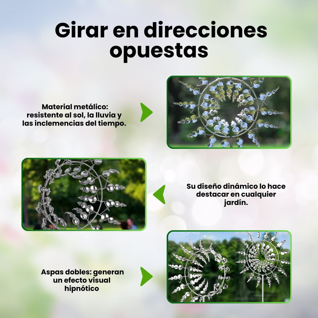 🍃🌬️MOLINO DE VIENTO CINÉTICO : Arte en movimiento y elegancia para tu jardín