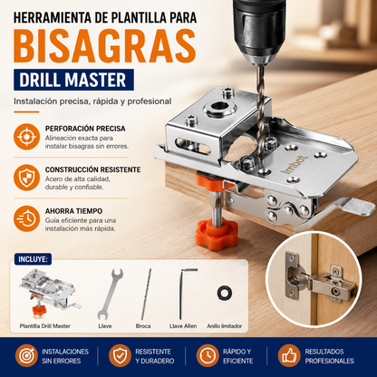 Plantilla para Bisagras Cazoleta Drill Master de 35mm🪵