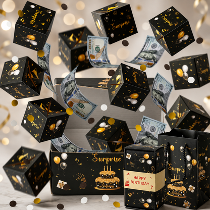 Caja de Regalo Sorpresa Explosiva 10 capas de rebote, faja y bolso de regalo 💥✨
