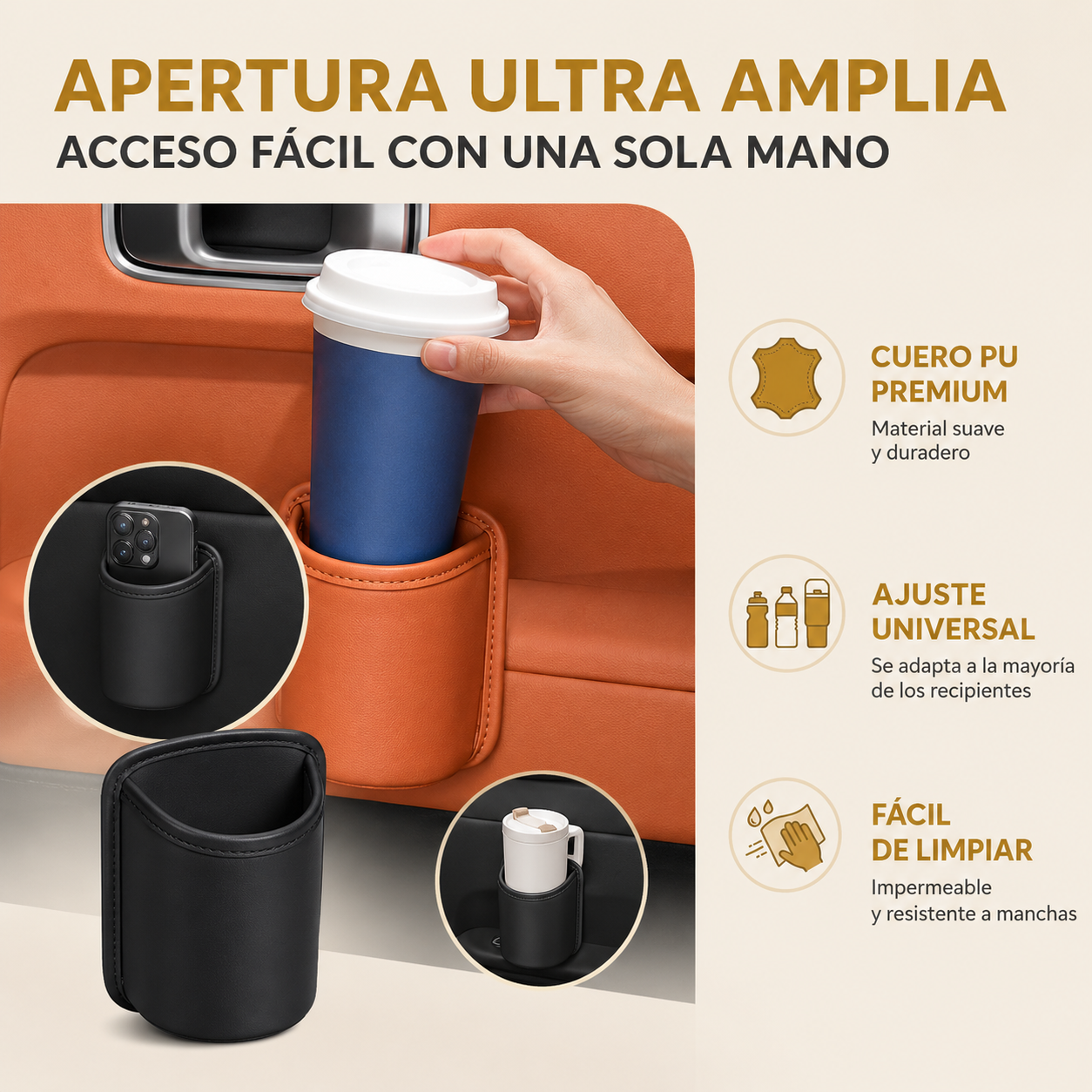 🚗 CarPocket Pro™ Organizador en Cuero para carro 📱✨