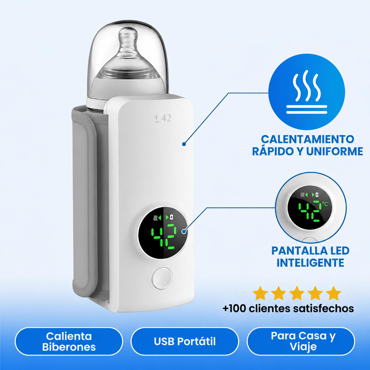 Calentador de Biberones Portátil Inalámbrico USB (8000 mAh) 👶✨