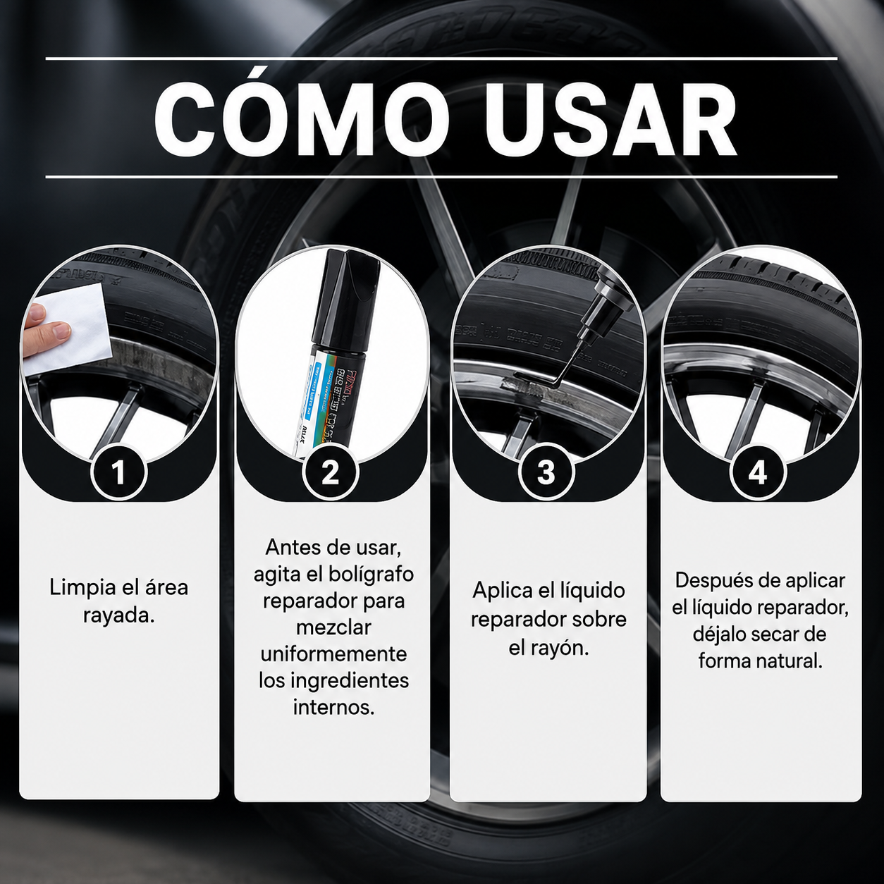 Lápiz Reparador de Arañazos para Rines y Ruedas (Oferta x3)✏️🚗