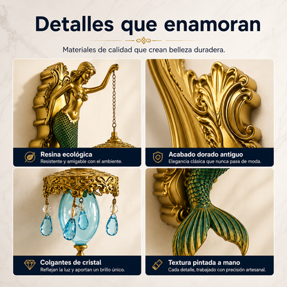 Lámpara de Pared Retro Sirena en Resina 💡✨
