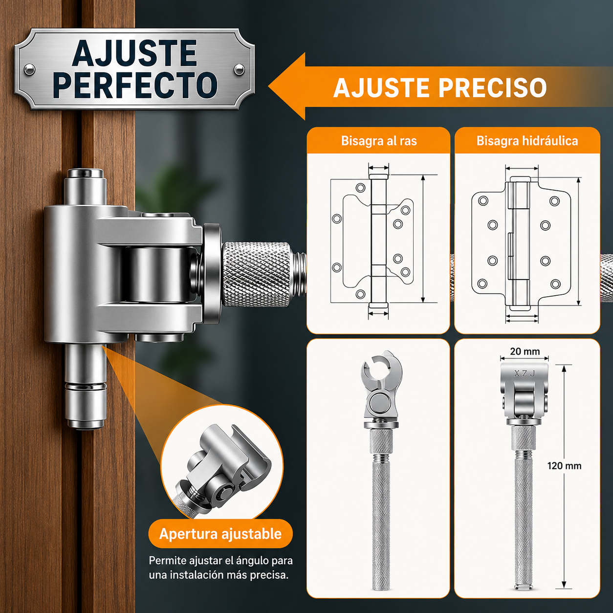 Llave Universal Ajustable para Bisagras de Puertas (19.5 cm) 🚪✨