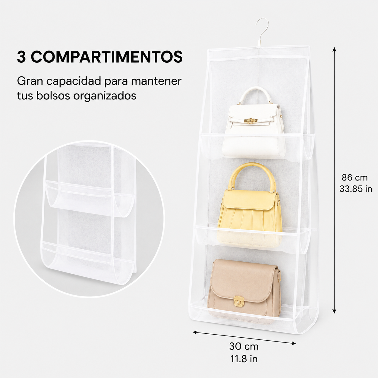 Organizador Colgante para Bolsos (6 Compartimentos) 👗✨