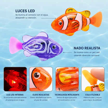 Peces Nadadores Electrónicos con Luz LED (Kit x4) 🫧