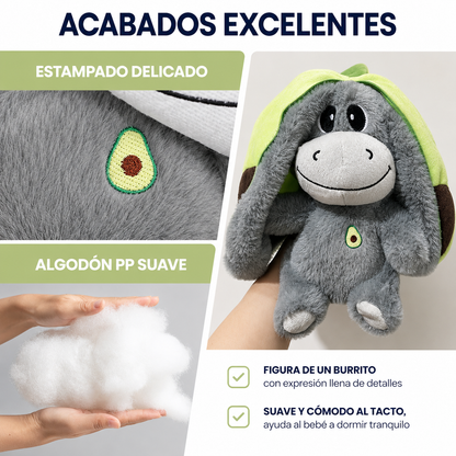 Peluche Burro Fruta que Respira con Sonido y Luz 🥑🍓✨