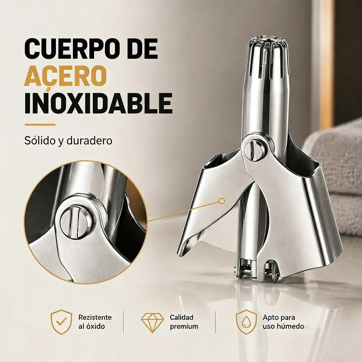 Recortadora Manual de Vello Nasal en Acero Inoxidable 🪒✨
