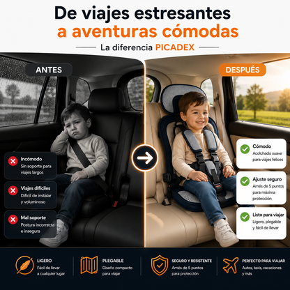 Silla de Coche Portátil y Arnés de Seguridad para Niños🚗✨