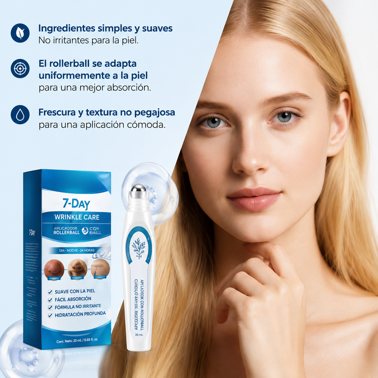 Suero Renovador en Roll-On para Piel Clara y Refinada (15 ml) 🧪✨