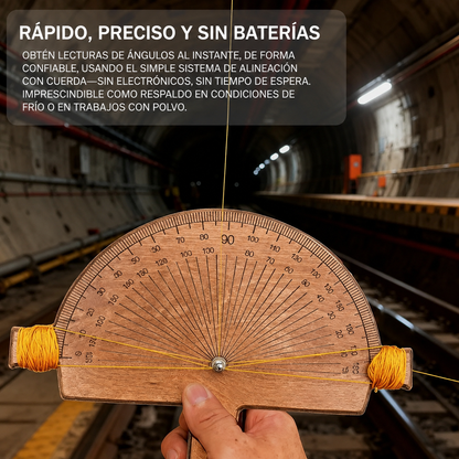📐🧰Medidor de Ángulos de Precisión de Madera con Soga de 50 Metros