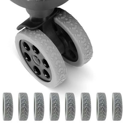 SilenceWheel™ – Kit Protector de Ruedas para Maletas (8 Unidades + 8 gratis)