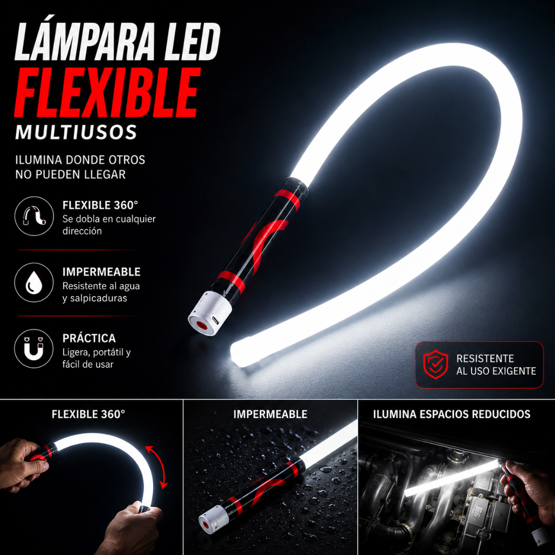 Barra de Iluminación LED Flexible y Recargable (76cm)💡🔦