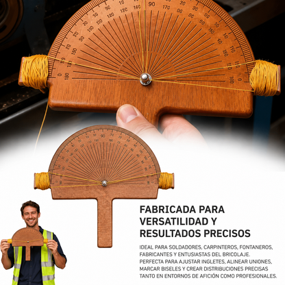 📐🧰Medidor de Ángulos de Precisión de Madera con Soga de 50 Metros