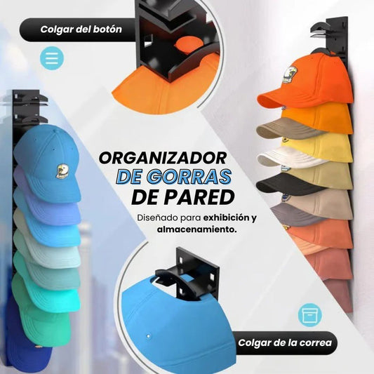 🧢 Organizador de Gorras de Pared (Negro Elegante)