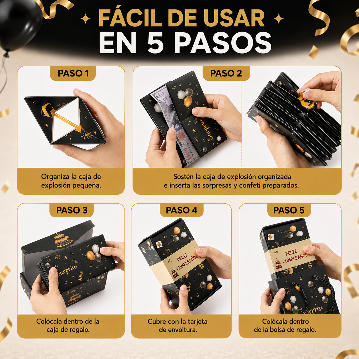 Caja de Regalo Sorpresa Explosiva 10 capas de rebote, faja y bolso de regalo 💥✨