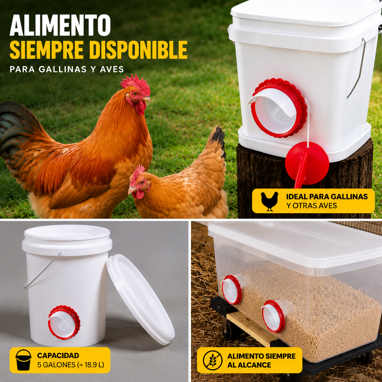 Kit x4 Comederos Automáticos para Aves 🪣